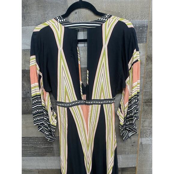 Lulus Montecito Black Print Maxi Dress Women's Size Medium 100% Rayon XS - Picture 8 of 9